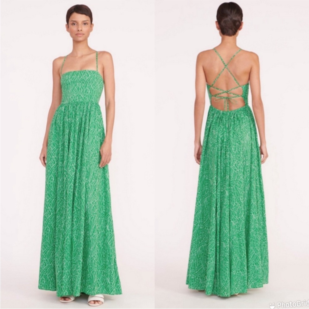 STAUD Courtney dress in Green Palm